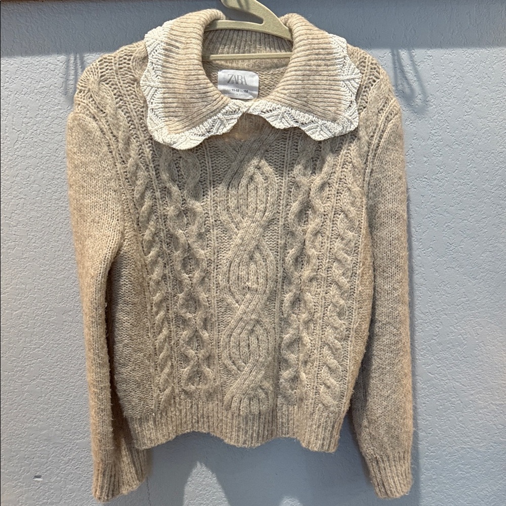 ZARA Cable Knit Sweater - Cream size 11-12